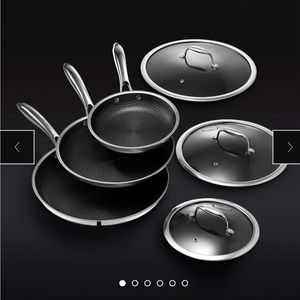 Hexclad Hybrid Fry Pan Set with Lids + Wok